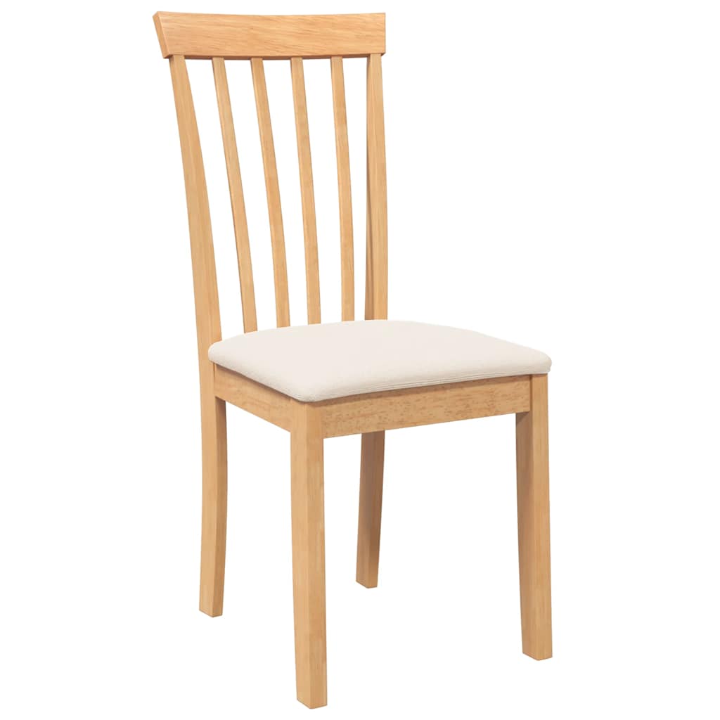 Cadeiras de jantar com almofadões 2 pcs madeira maciça natural