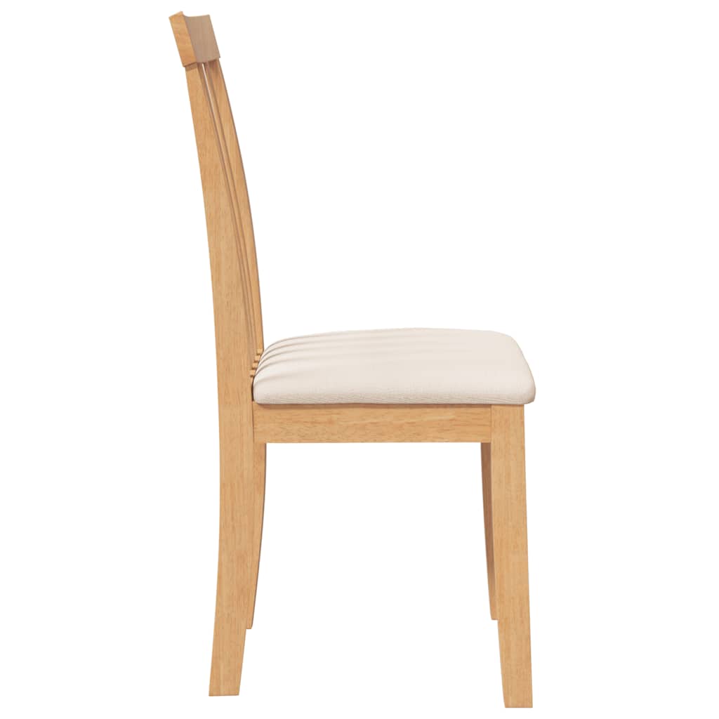 Cadeiras de jantar com almofadões 2 pcs madeira maciça natural