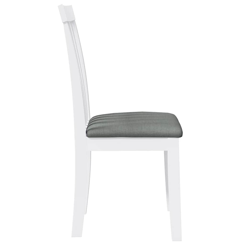 Cadeiras de jantar com almofadões 2 pcs madeira maciça branco