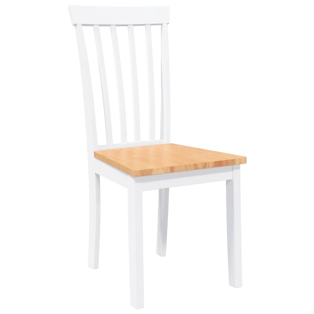 Cadeiras de jantar 2 pcs madeira de seringueira maciça branco
