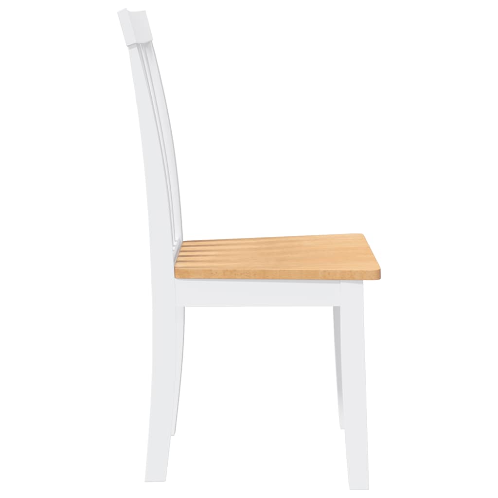 Cadeiras de jantar 2 pcs madeira de seringueira maciça branco
