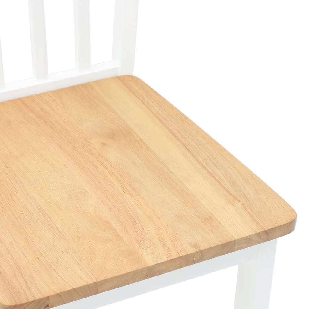 Cadeiras de jantar 2 pcs madeira de seringueira maciça branco