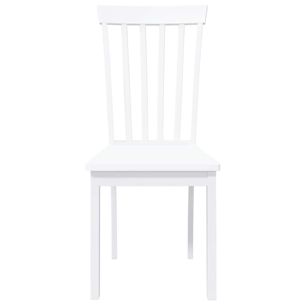 Cadeiras de jantar 2 pcs madeira de seringueira maciça branco