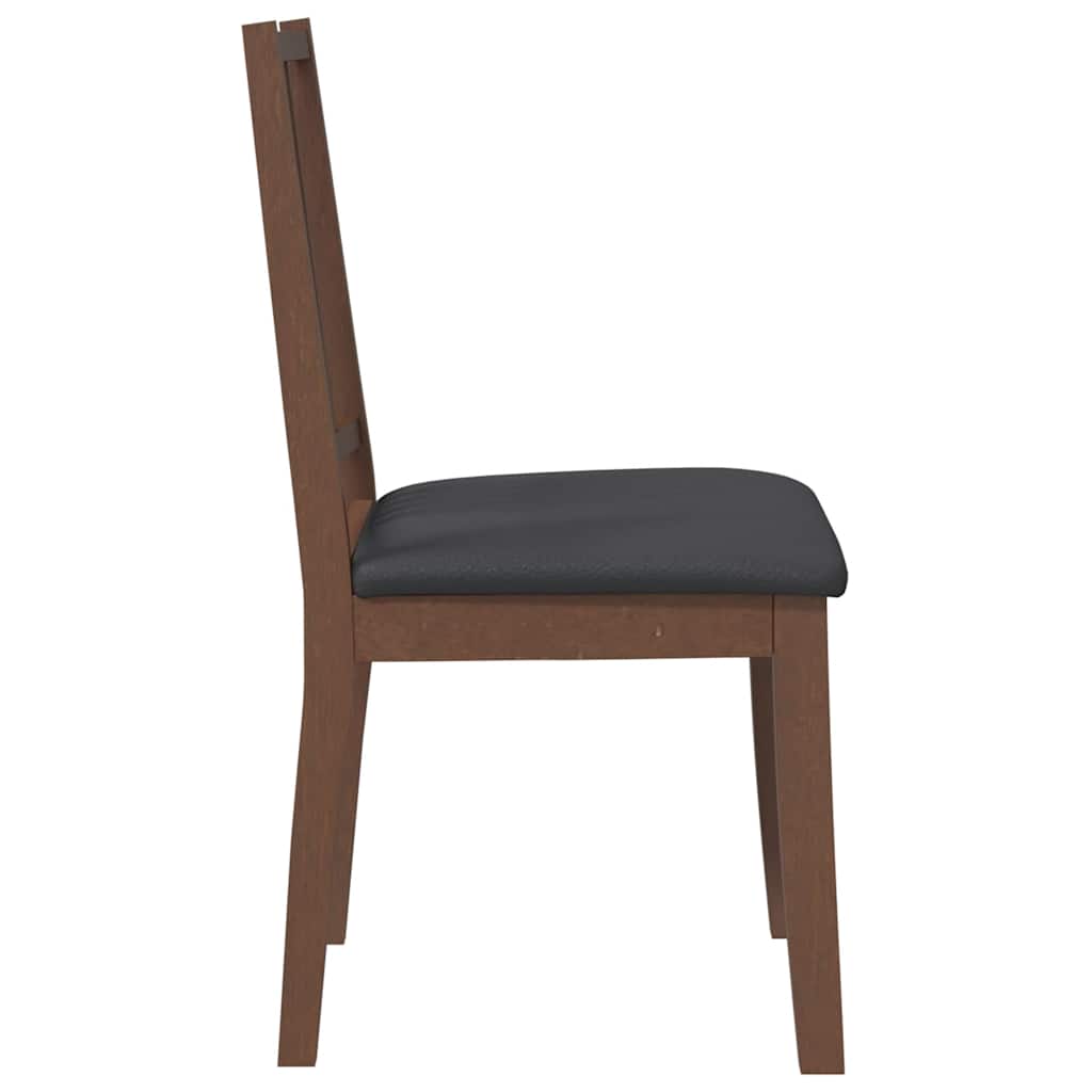 Cadeiras de jantar com almofadões 2 pcs madeira maciça castanho