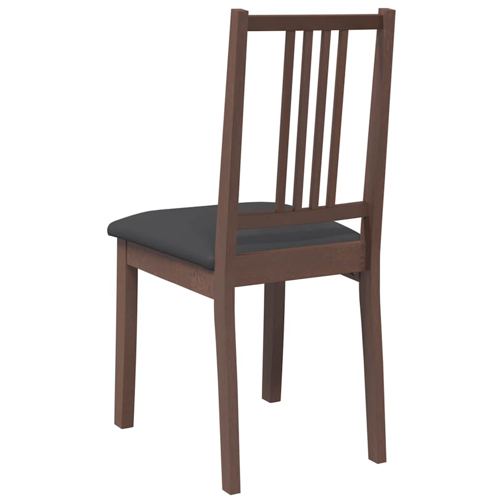 Cadeiras de jantar com almofadões 2 pcs madeira maciça castanho