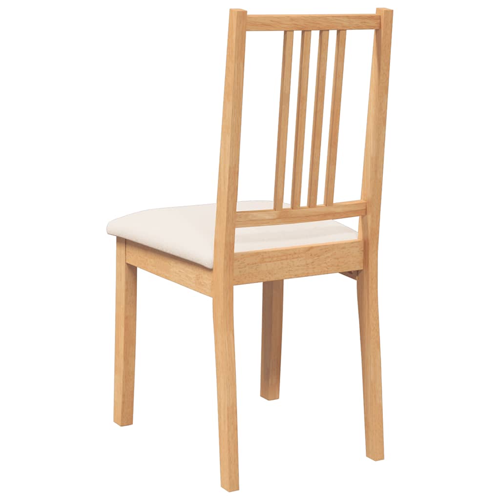Cadeiras de jantar com almofadões 2 pcs madeira maciça natural