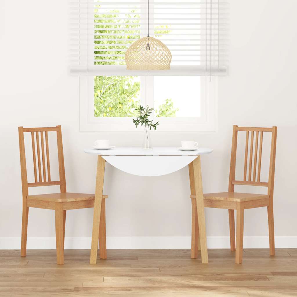 Cadeiras de jantar 2 pcs madeira seringueira maciça natural