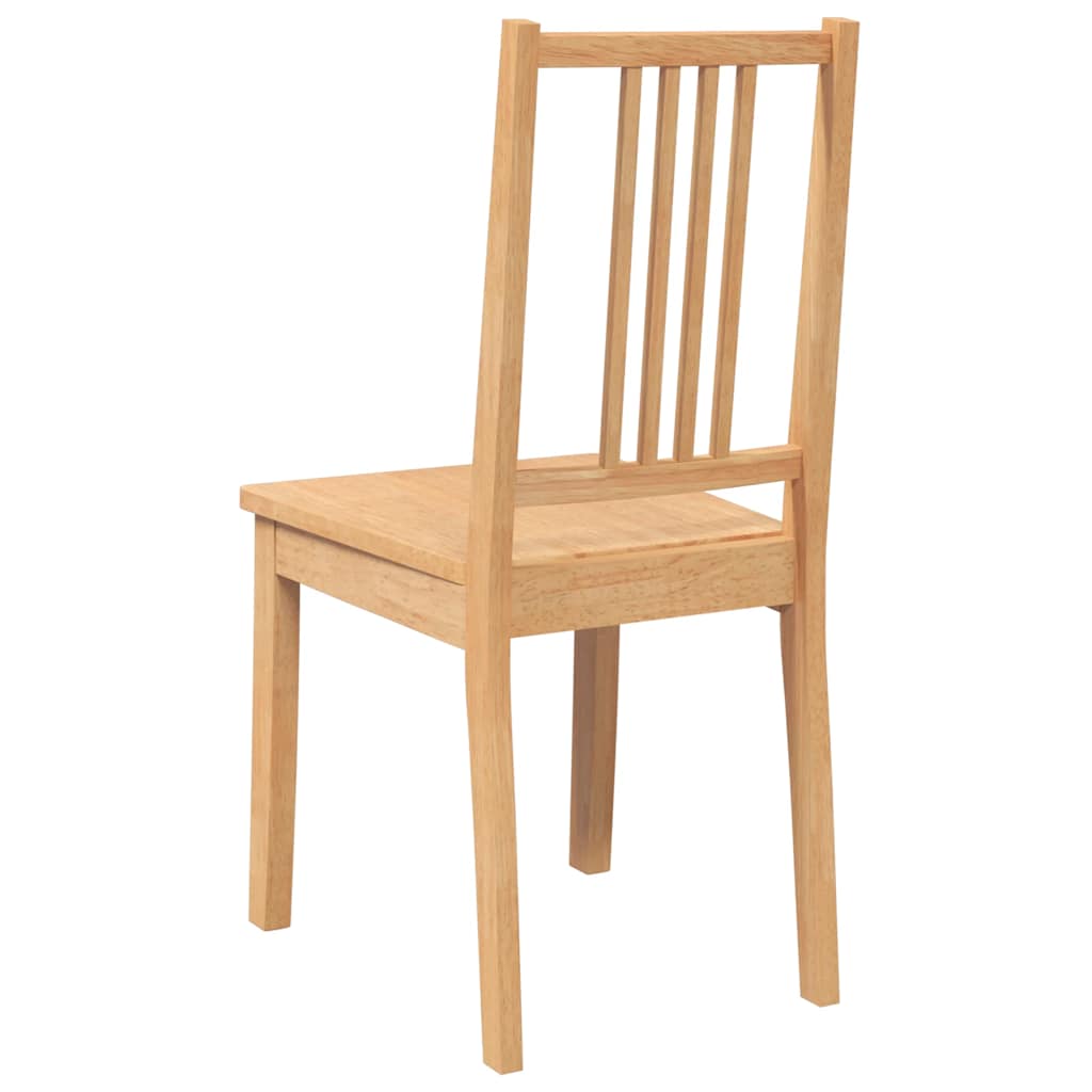 Cadeiras de jantar 2 pcs madeira seringueira maciça natural