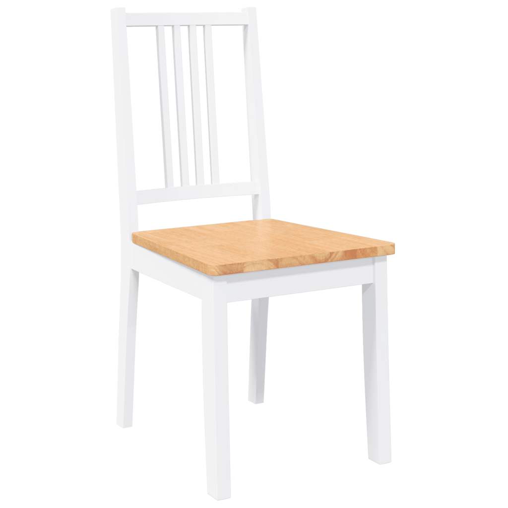 Cadeiras de jantar 2 pcs madeira de seringueira maciça branco
