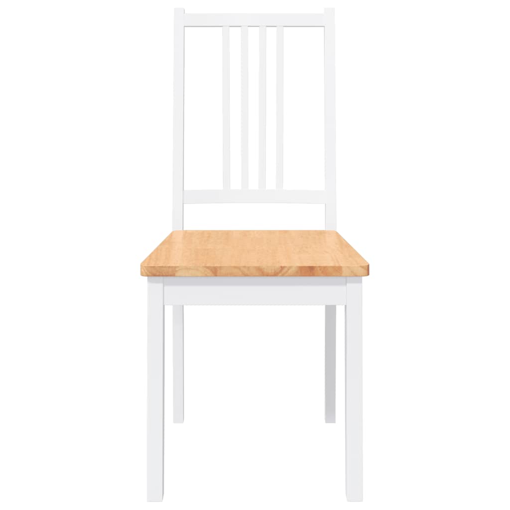 Cadeiras de jantar 2 pcs madeira de seringueira maciça branco