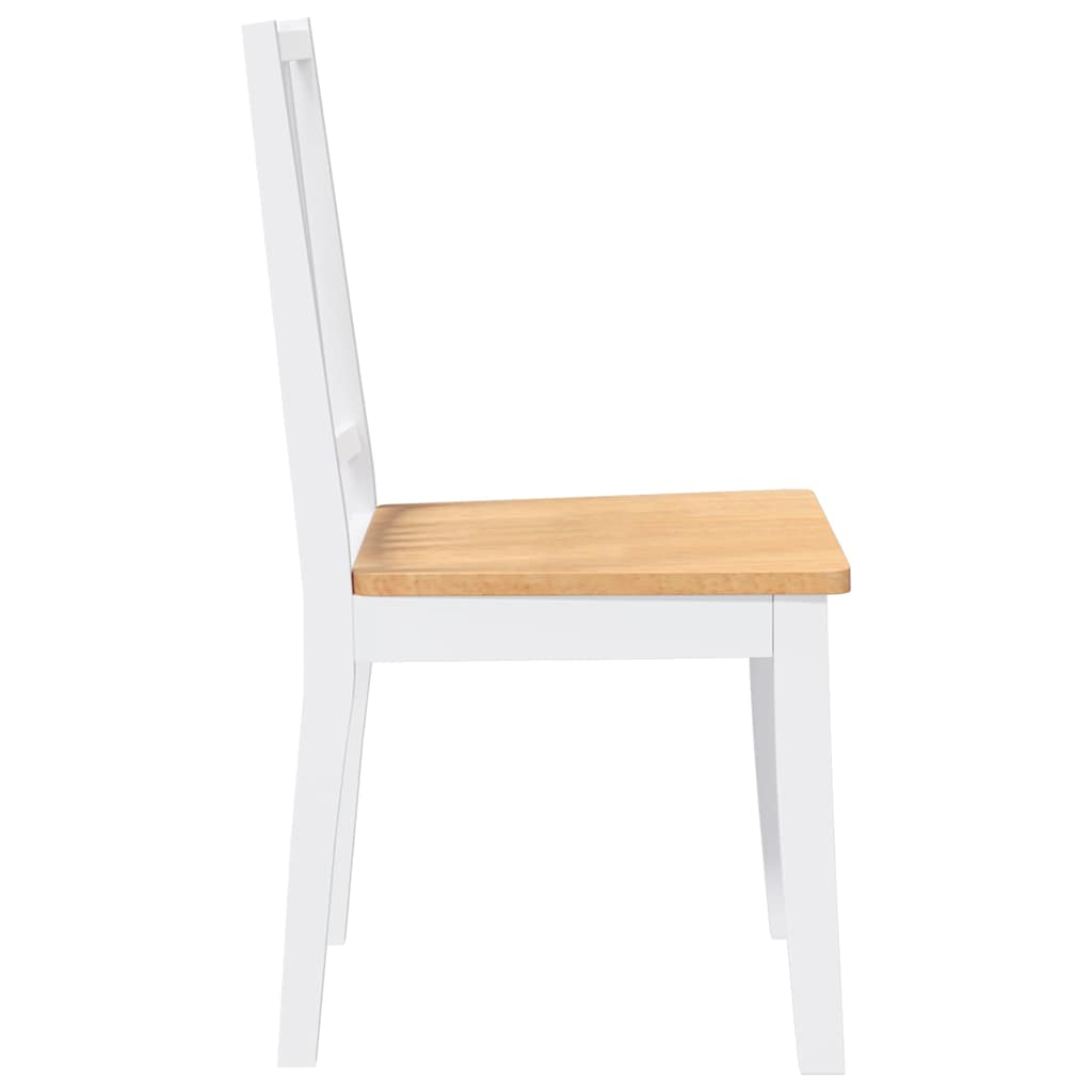Cadeiras de jantar 2 pcs madeira de seringueira maciça branco
