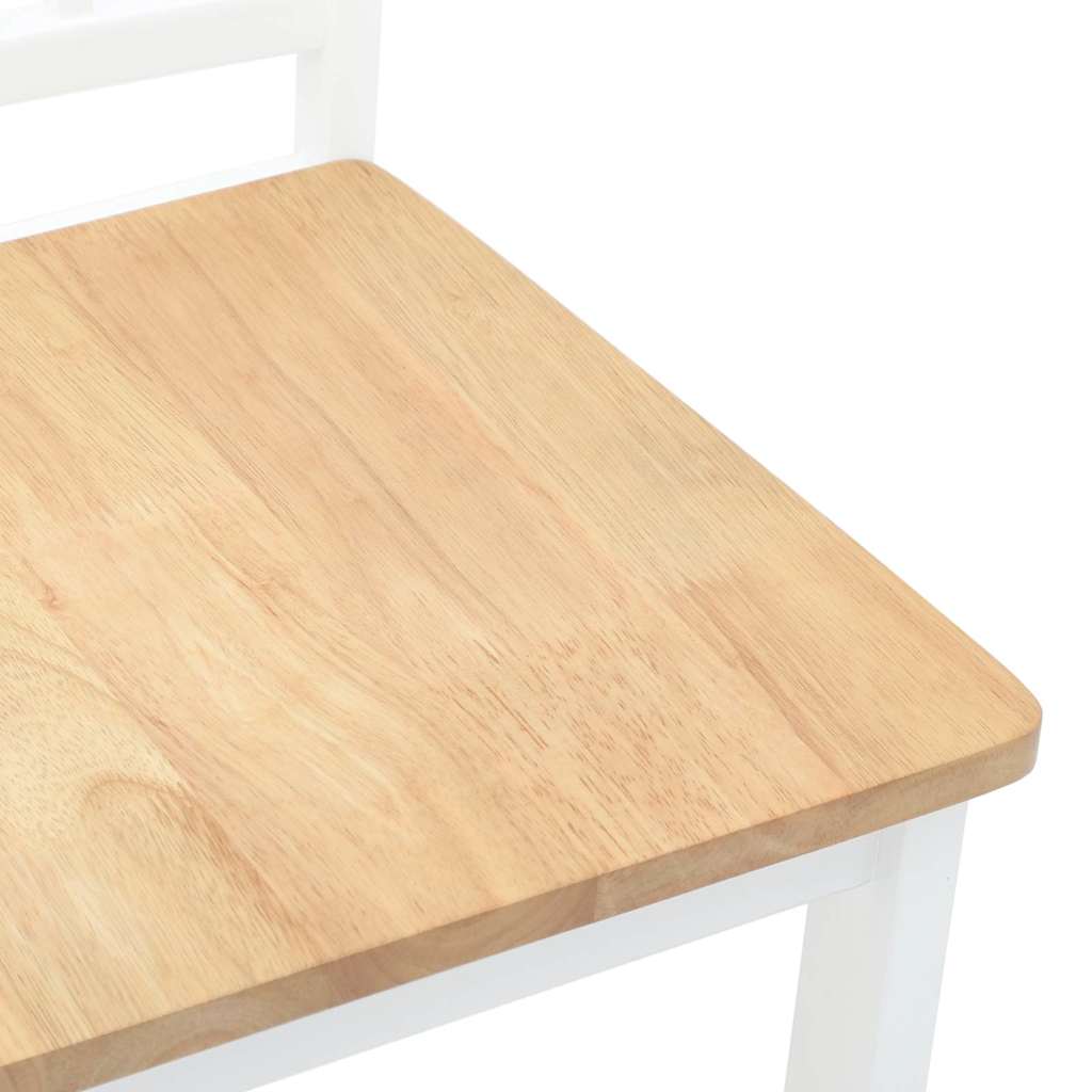 Cadeiras de jantar 2 pcs madeira de seringueira maciça branco