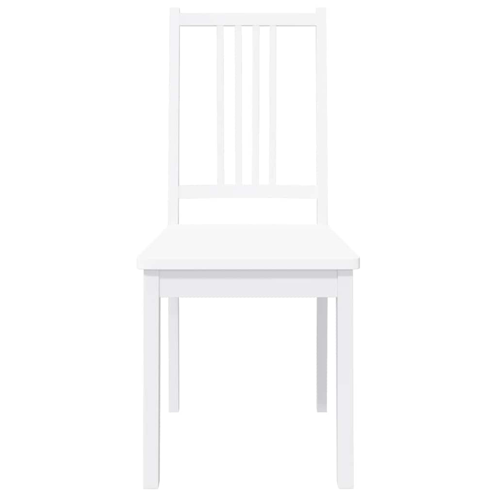 Cadeiras de jantar 2 pcs madeira de seringueira maciça branco