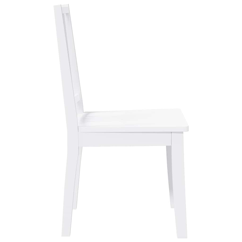 Cadeiras de jantar 2 pcs madeira de seringueira maciça branco
