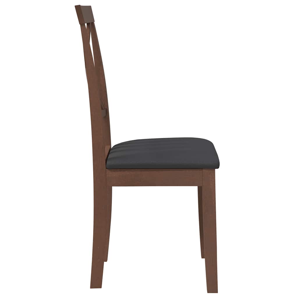 Cadeiras de jantar com almofadões 2 pcs madeira maciça castanho