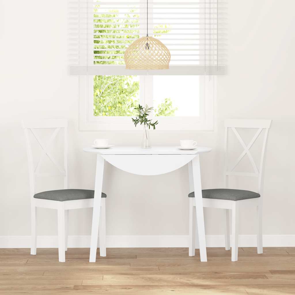 Cadeiras de jantar com almofadões 2 pcs madeira maciça branco