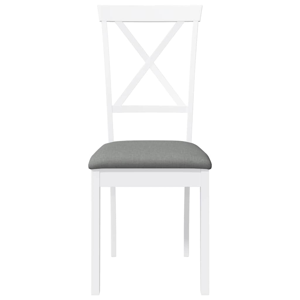 Cadeiras de jantar com almofadões 2 pcs madeira maciça branco