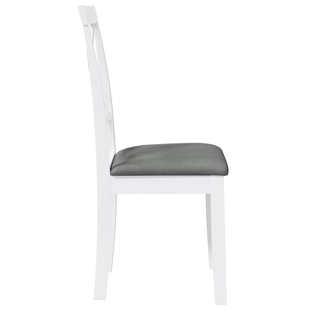 Cadeiras de jantar com almofadões 2 pcs madeira maciça branco