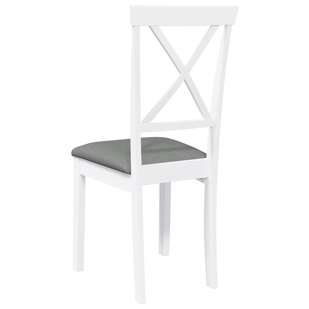 Cadeiras de jantar com almofadões 2 pcs madeira maciça branco