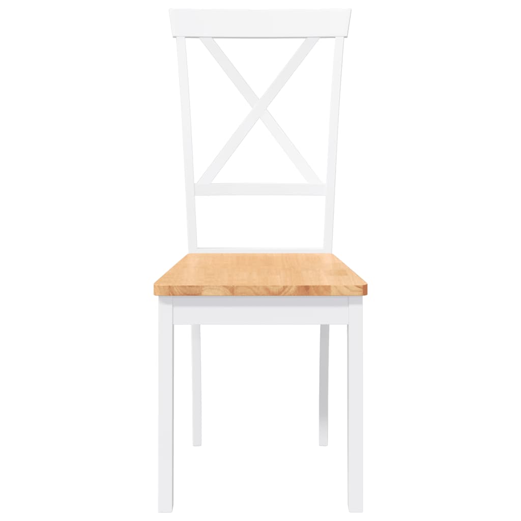 Cadeiras de jantar 2 pcs madeira de seringueira maciça branco