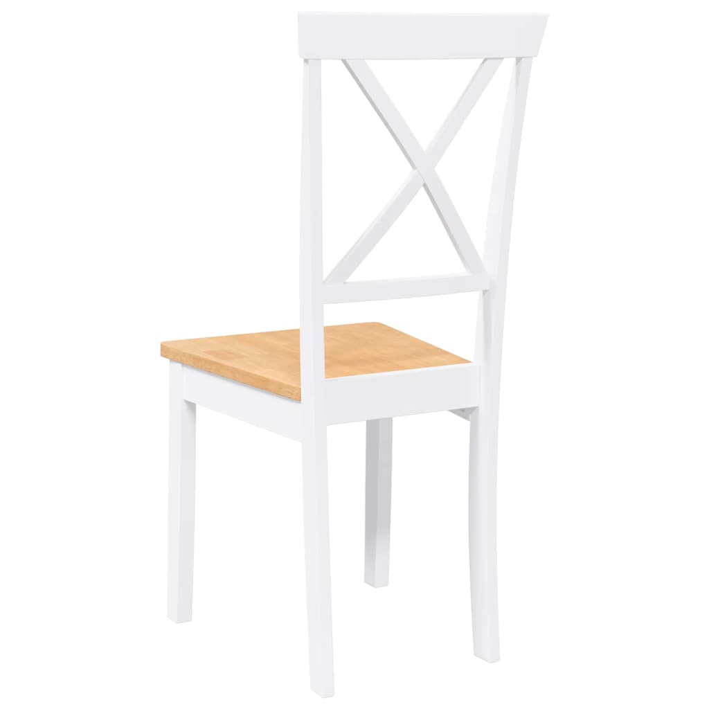 Cadeiras de jantar 2 pcs madeira de seringueira maciça branco