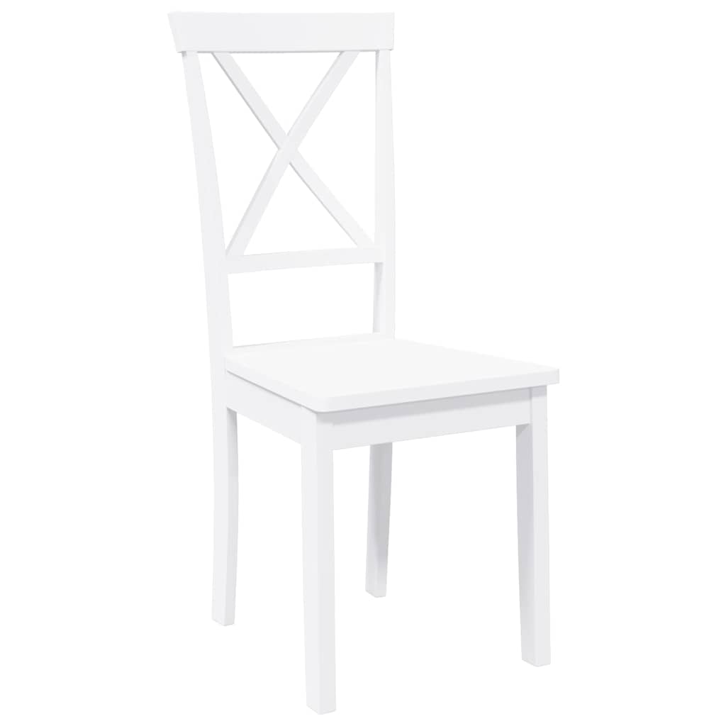 Cadeiras de jantar 2 pcs madeira de seringueira maciça branco