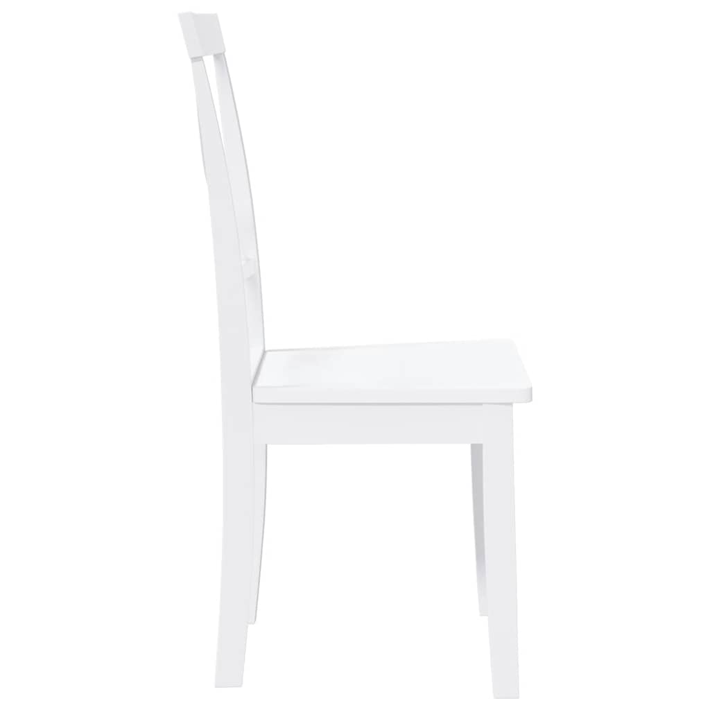 Cadeiras de jantar 2 pcs madeira de seringueira maciça branco