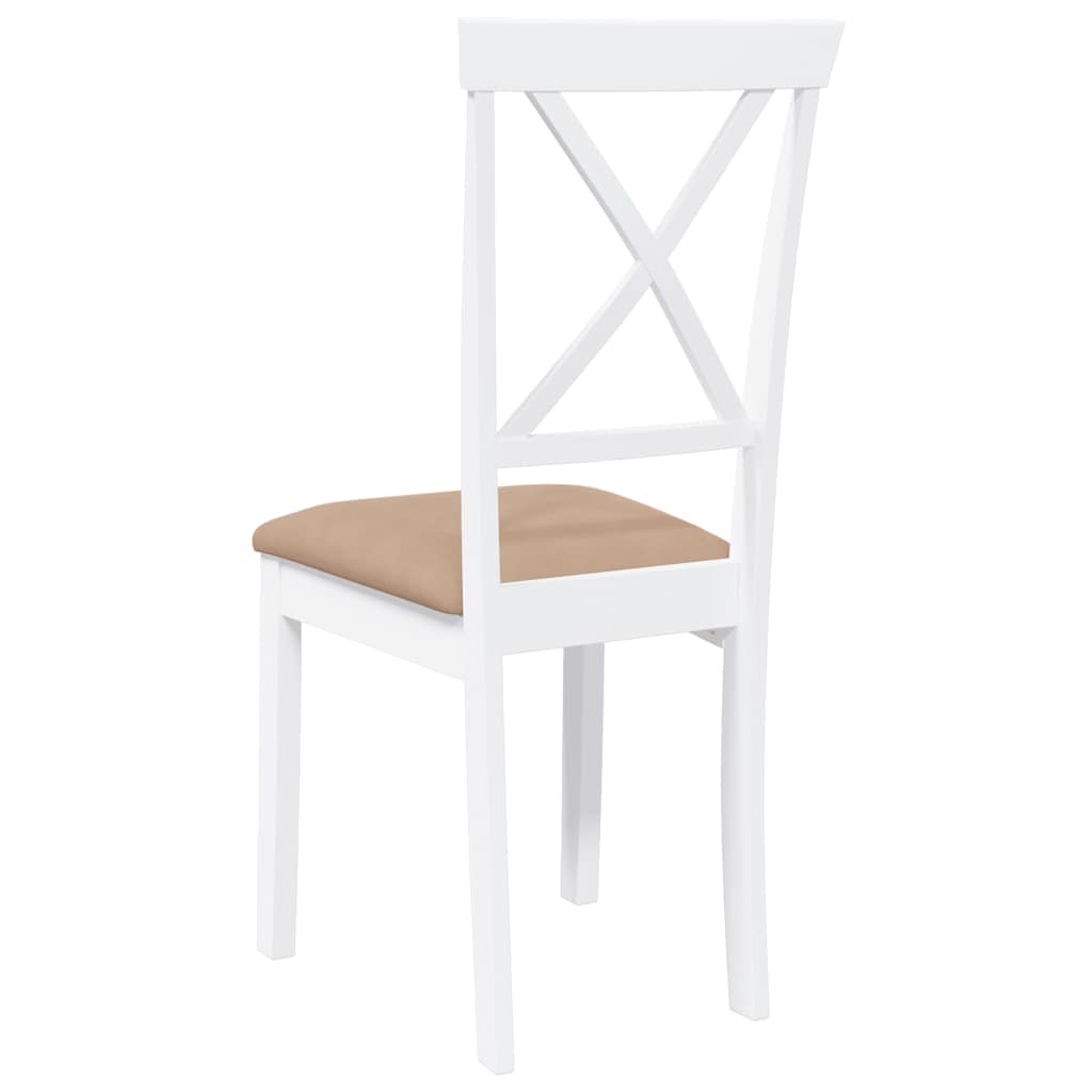 Cadeiras de jantar com almofadões 2 pcs madeira maciça branco