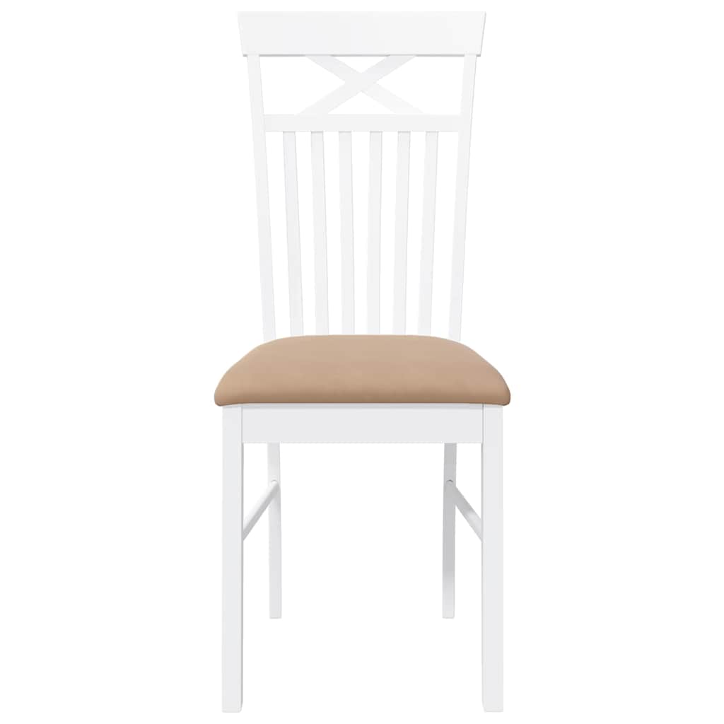 Cadeiras de jantar com almofadões 2 pcs madeira maciça branco