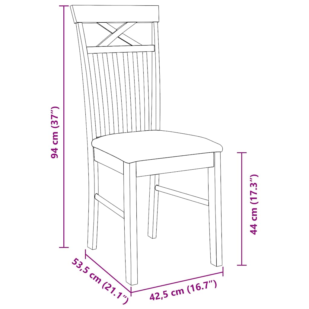 Cadeiras de jantar com almofadões 2 pcs madeira maciça branco