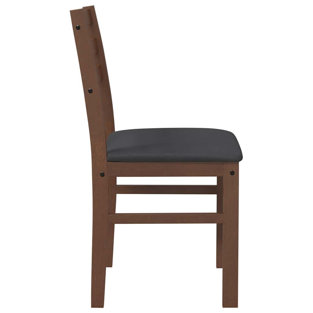 Cadeiras de jantar com almofadões 2 pcs madeira maciça castanho