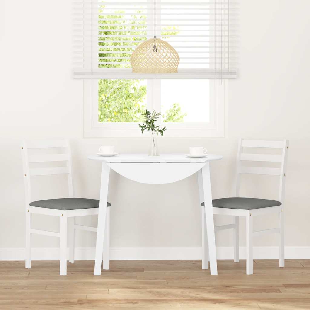 Cadeiras de jantar com almofadões 2 pcs madeira maciça branco