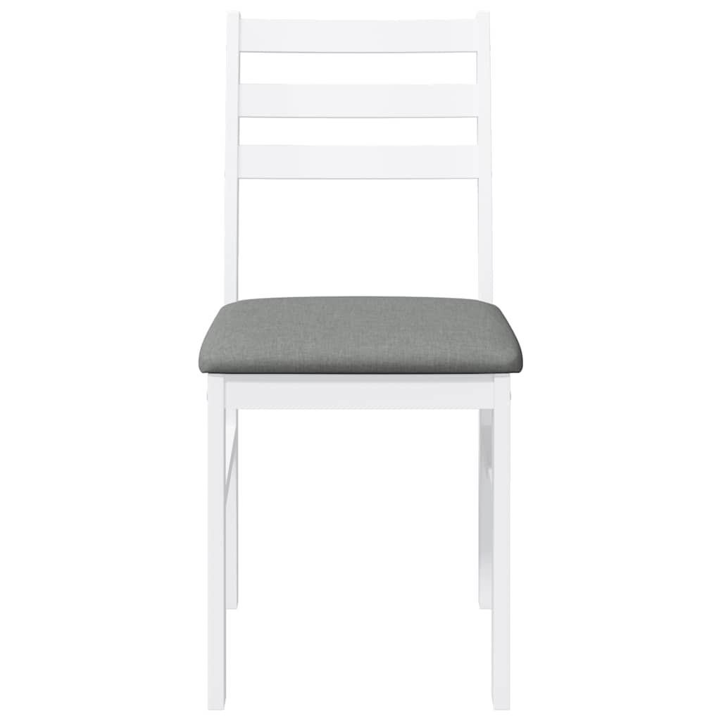 Cadeiras de jantar com almofadões 2 pcs madeira maciça branco