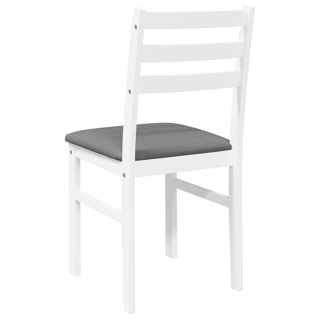 Cadeiras de jantar com almofadões 2 pcs madeira maciça branco