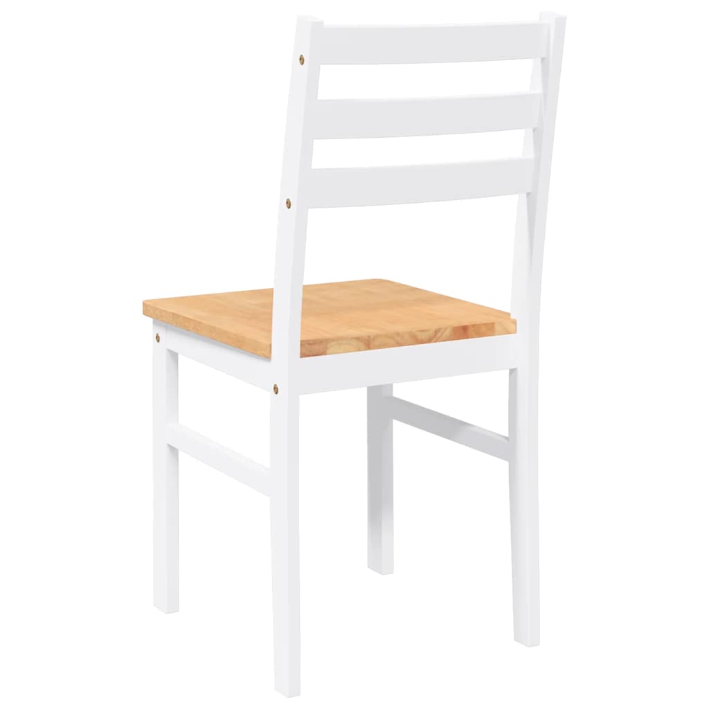Cadeiras de jantar 2 pcs madeira de seringueira maciça branco