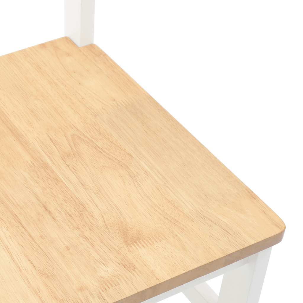 Cadeiras de jantar 2 pcs madeira de seringueira maciça branco