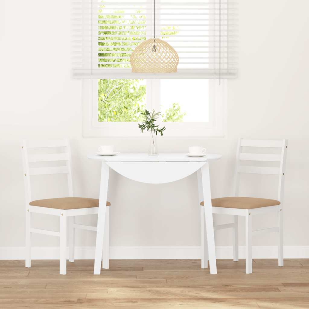 Cadeiras de jantar com almofadões 2 pcs madeira maciça branco