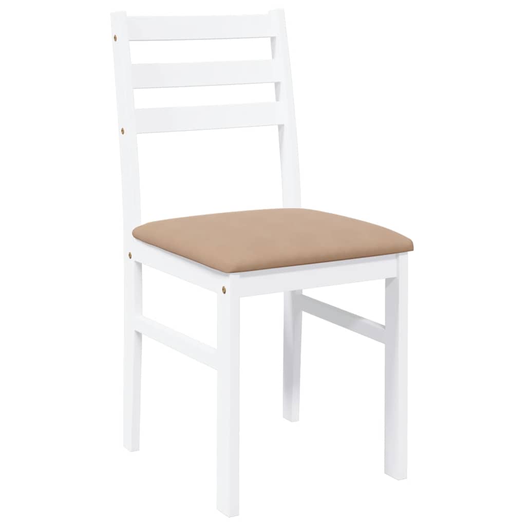 Cadeiras de jantar com almofadões 2 pcs madeira maciça branco