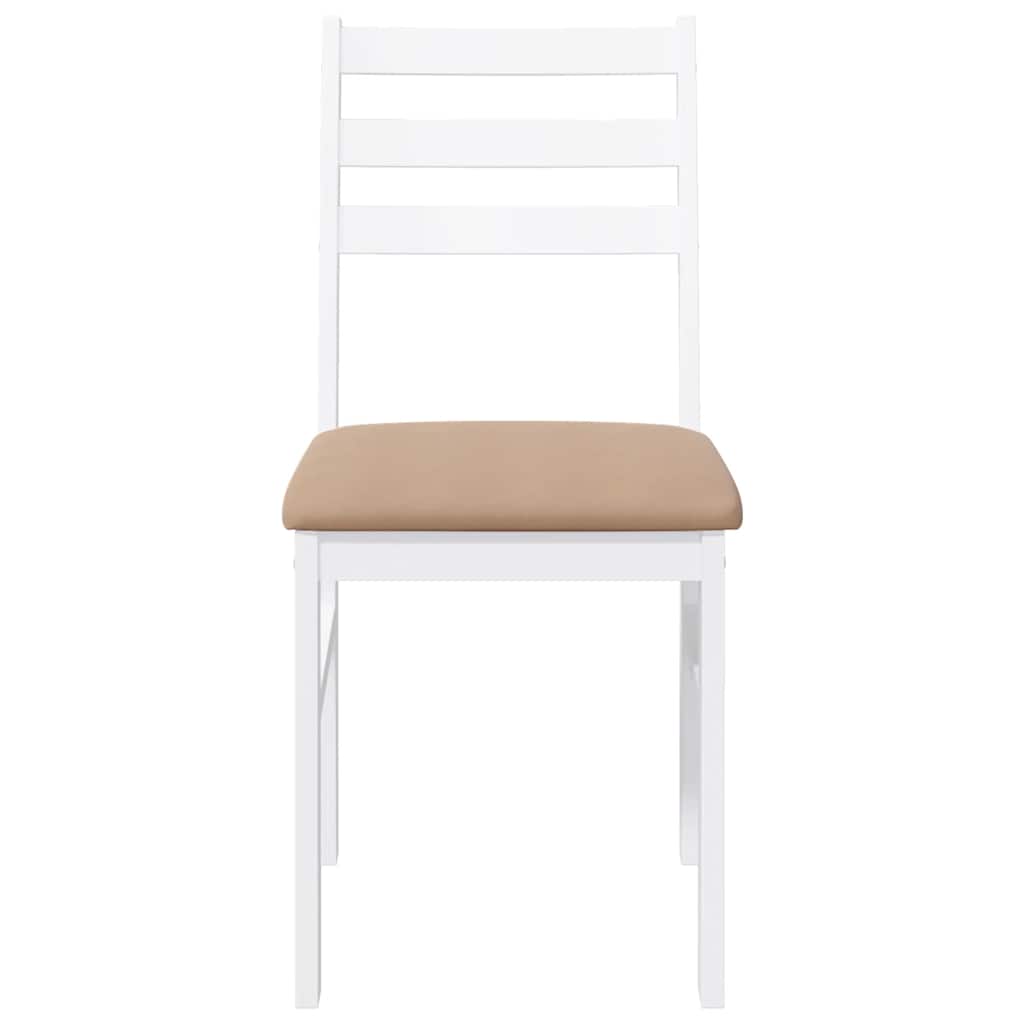 Cadeiras de jantar com almofadões 2 pcs madeira maciça branco