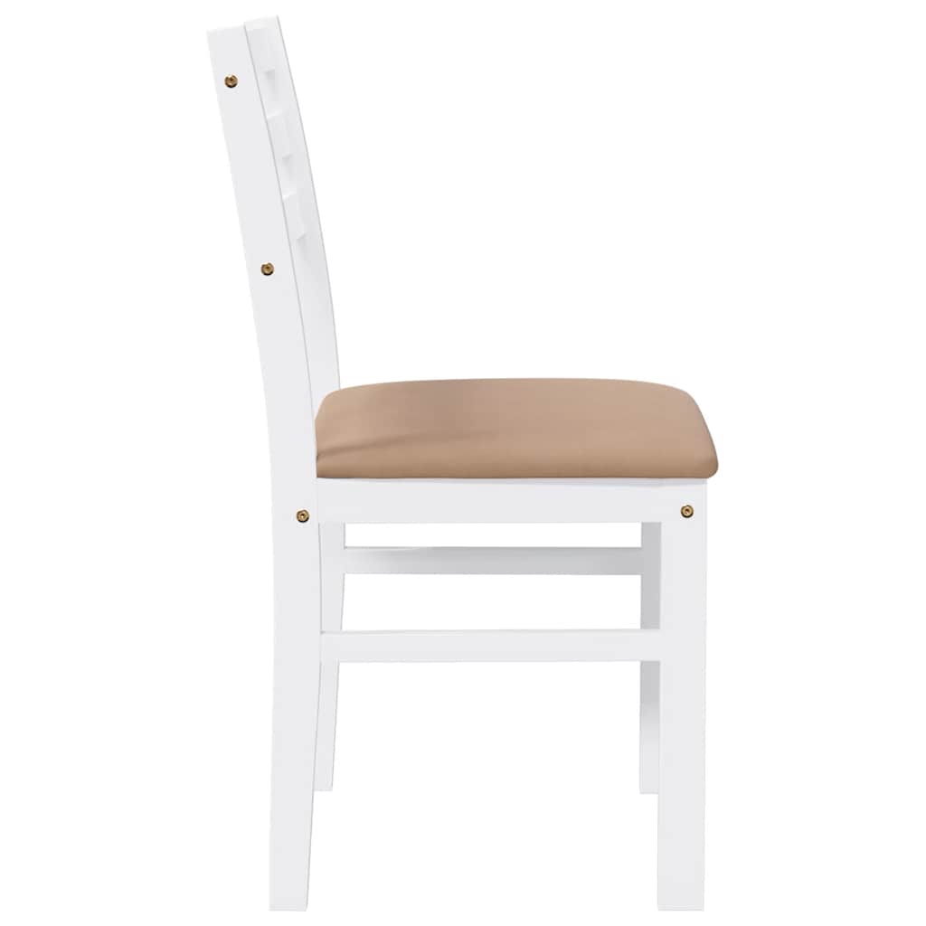 Cadeiras de jantar com almofadões 2 pcs madeira maciça branco