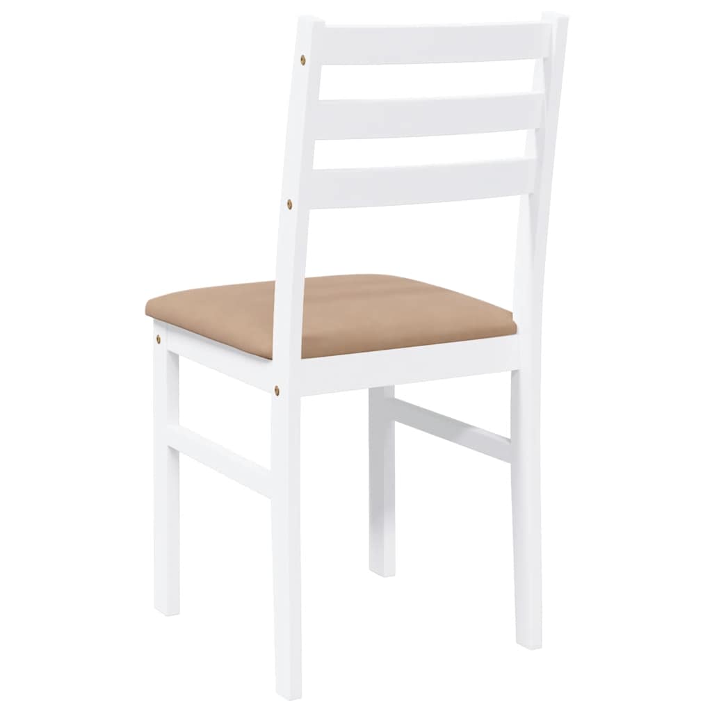 Cadeiras de jantar com almofadões 2 pcs madeira maciça branco