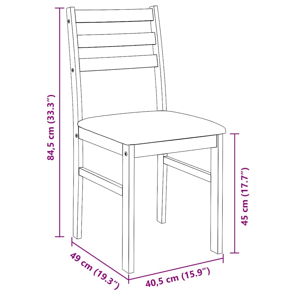Cadeiras de jantar com almofadões 2 pcs madeira maciça branco