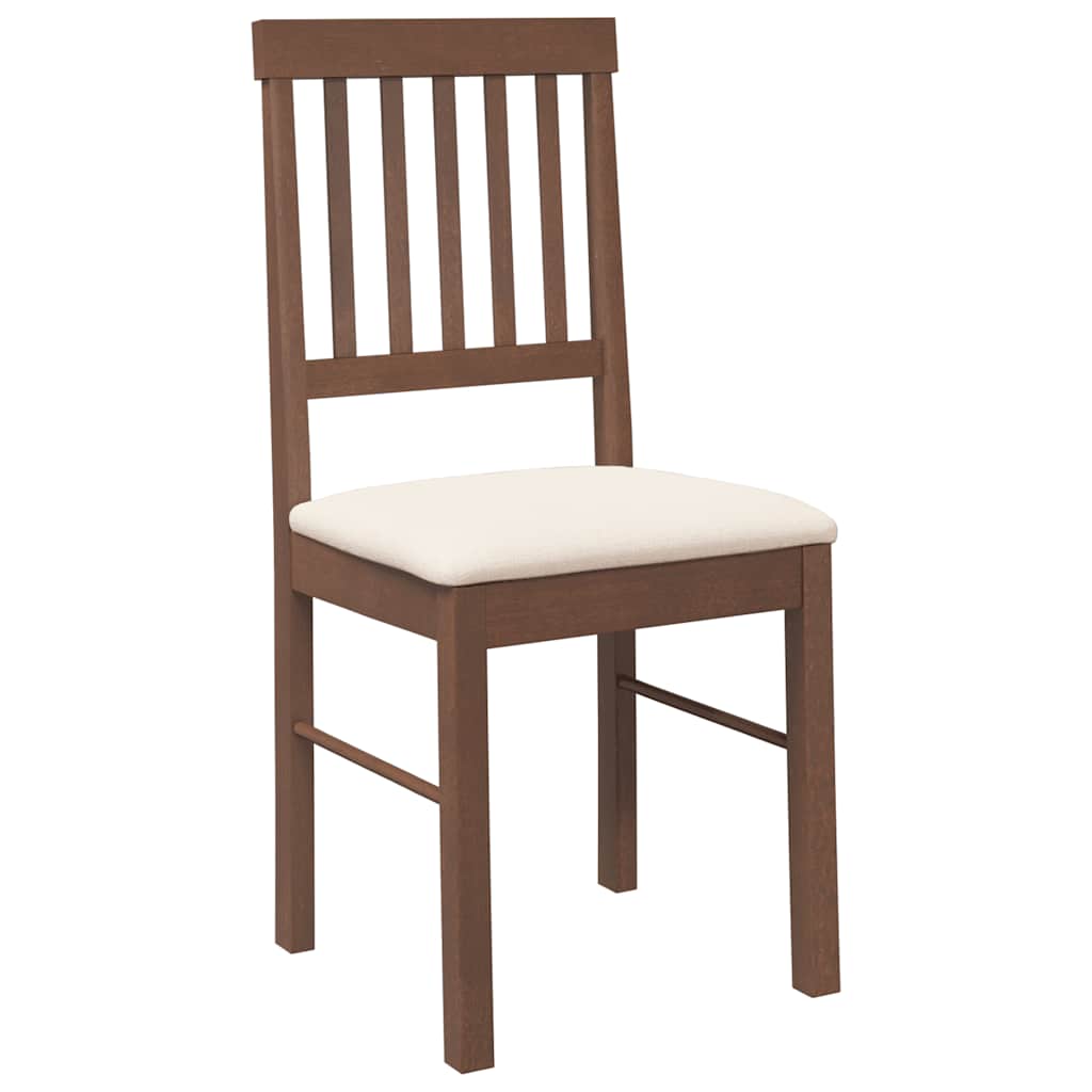 Cadeiras de jantar com almofadões 2 pcs madeira maciça castanho