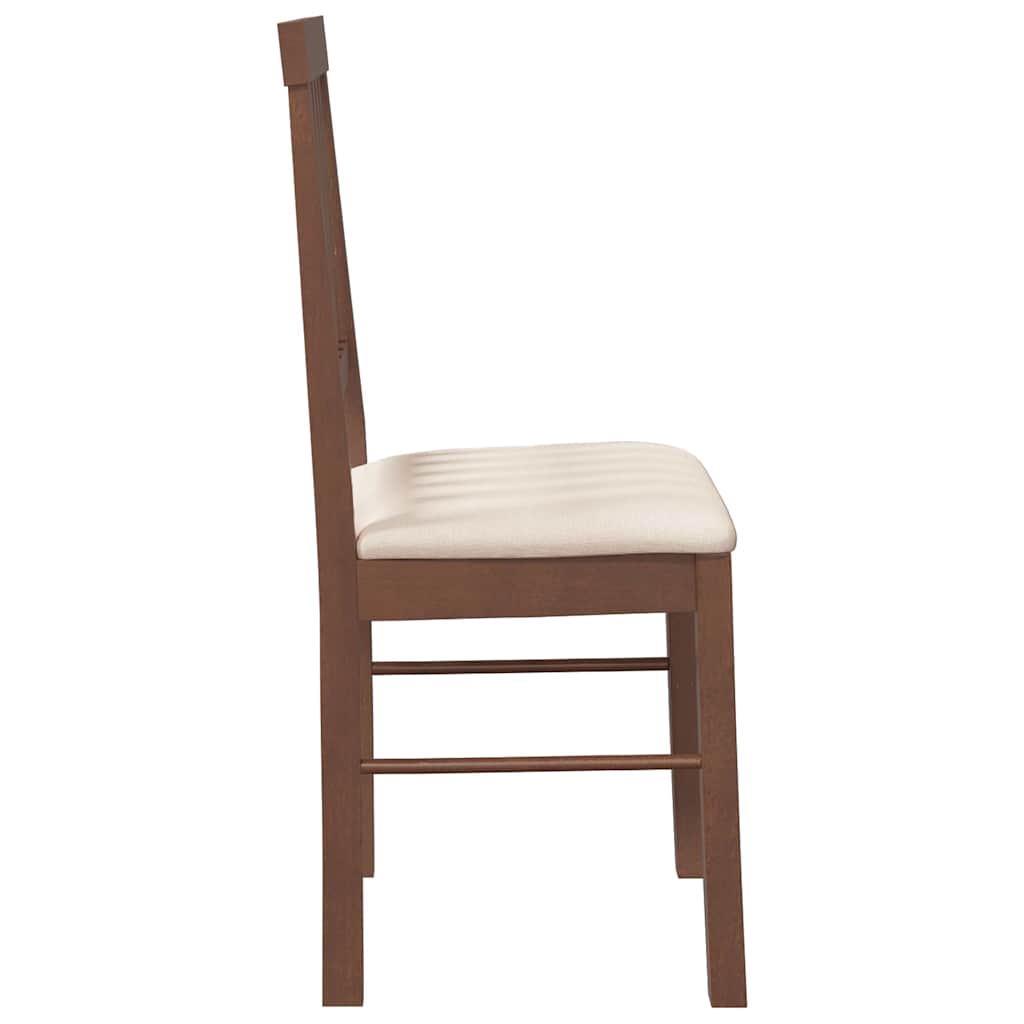 Cadeiras de jantar com almofadões 2 pcs madeira maciça castanho