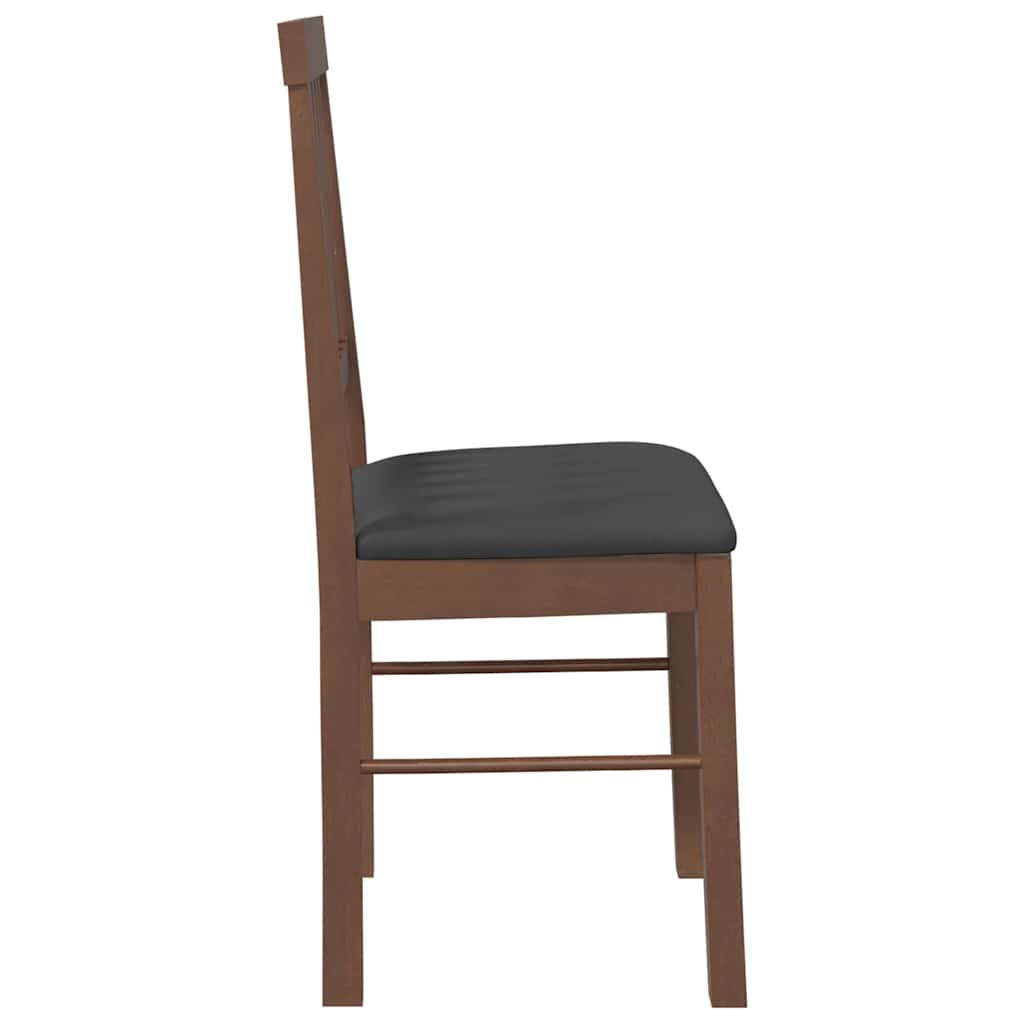 Cadeiras de jantar com almofadões 2 pcs madeira maciça castanho