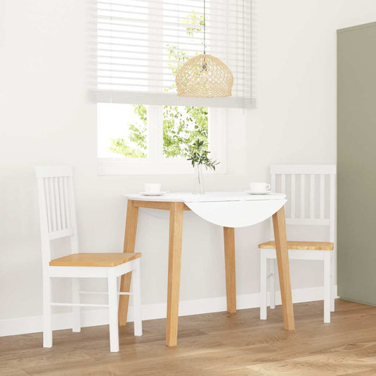 Cadeiras de jantar 2 pcs madeira de seringueira maciça branco