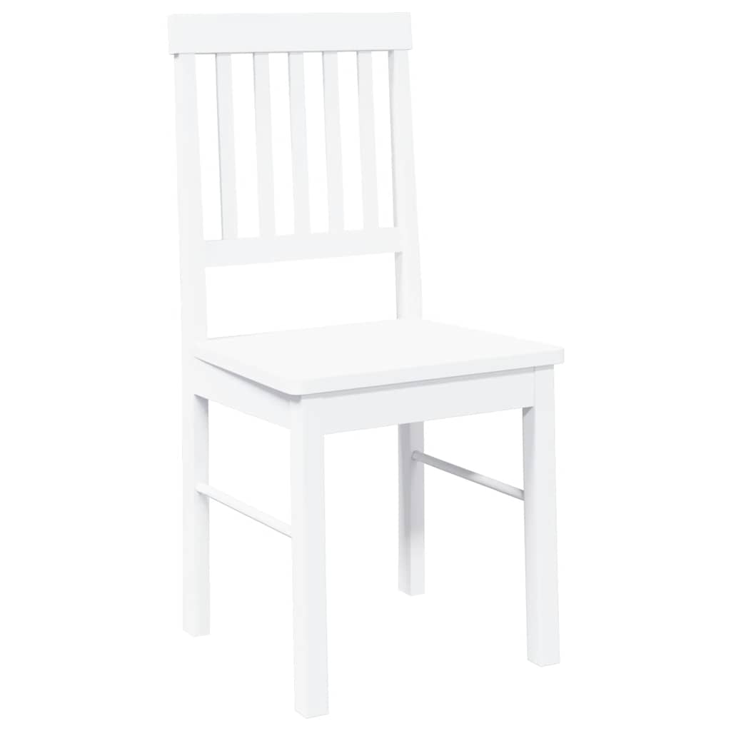 Cadeiras de jantar 2 pcs madeira de seringueira maciça branco