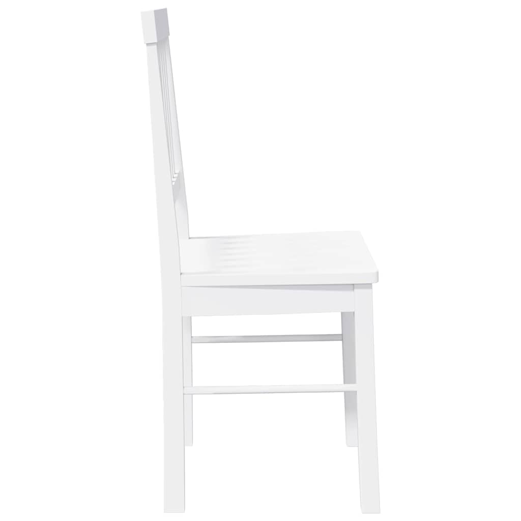 Cadeiras de jantar 2 pcs madeira de seringueira maciça branco