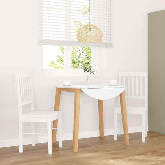 Cadeiras de jantar 2 pcs madeira de seringueira maciça branco