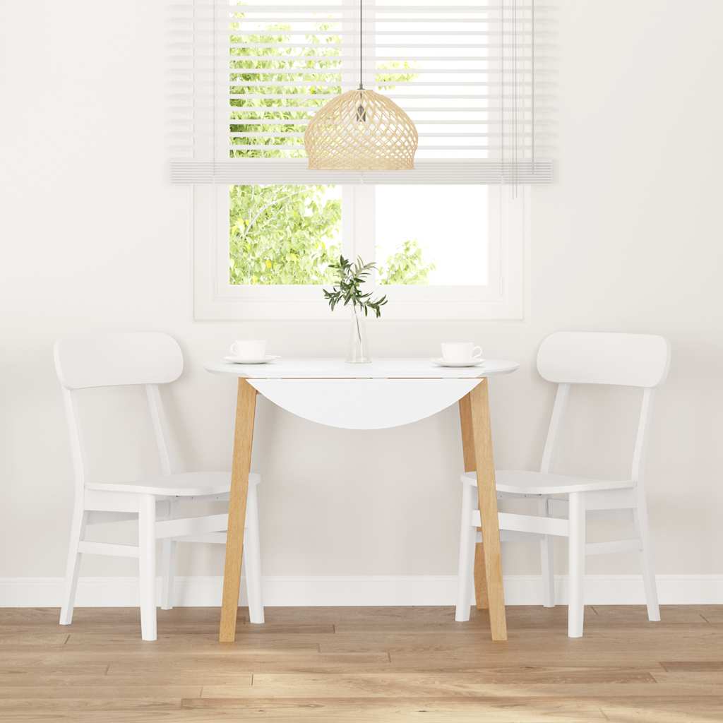 Cadeiras de jantar 2 pcs madeira de seringueira maciça branco